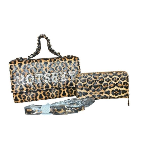 HOTSEXY Leopard Print Handbag and Wallet Set - Picture 1 of 17